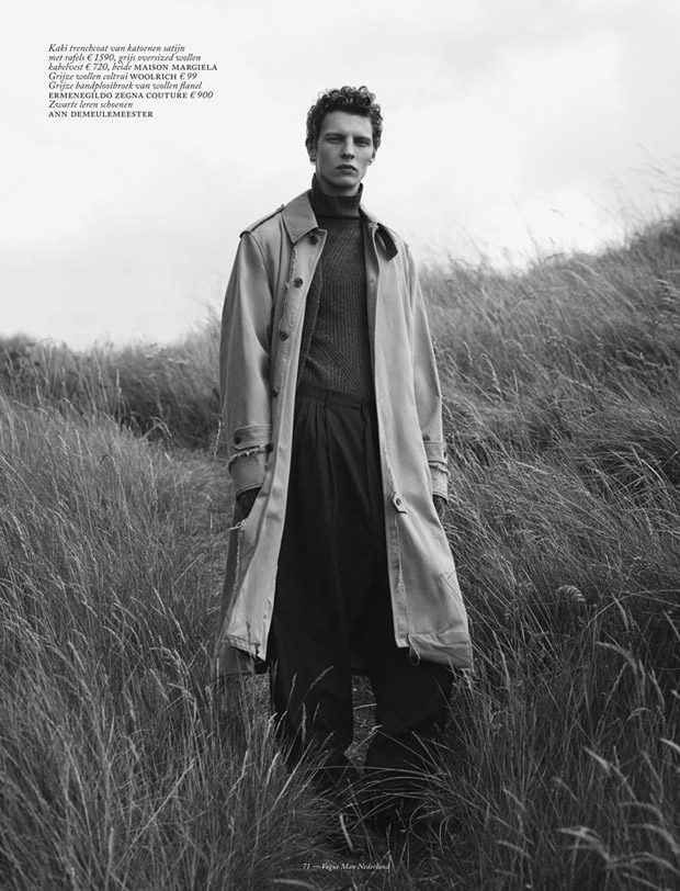 Tim Schuhmacher in Coats to Coast for Vogue Netherlands Man