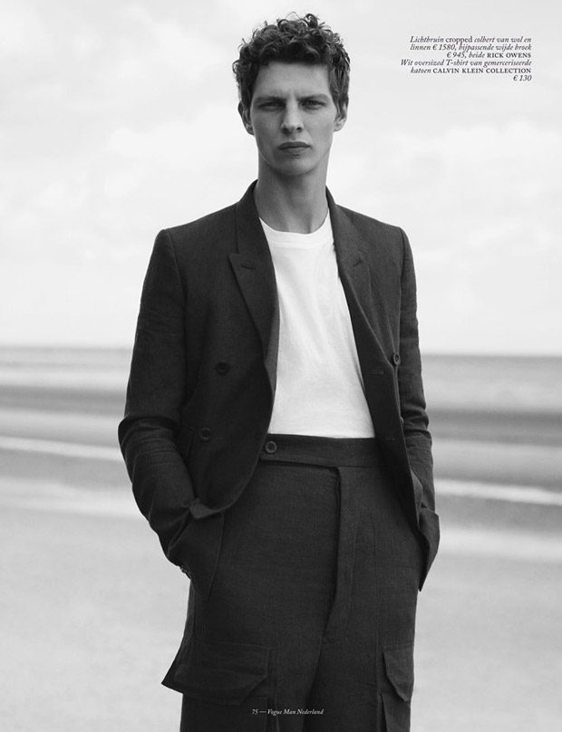 Tim Schuhmacher in Coats to Coast for Vogue Netherlands Man
