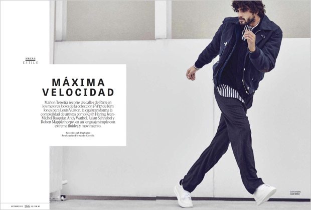 Marlon Teixeira Models Louis Vuitton for GQ Mexico October 2017 Issue
