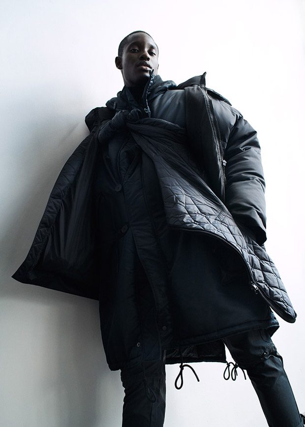 On a Cloud: Charles Oduro Poses for Essential Homme Winter 2018 Issue