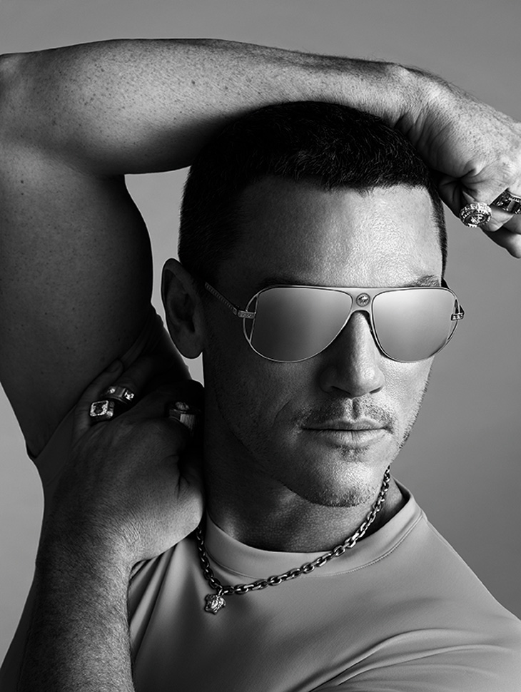Luke Evans is the Face of Versace Eyewear 2019 Collection