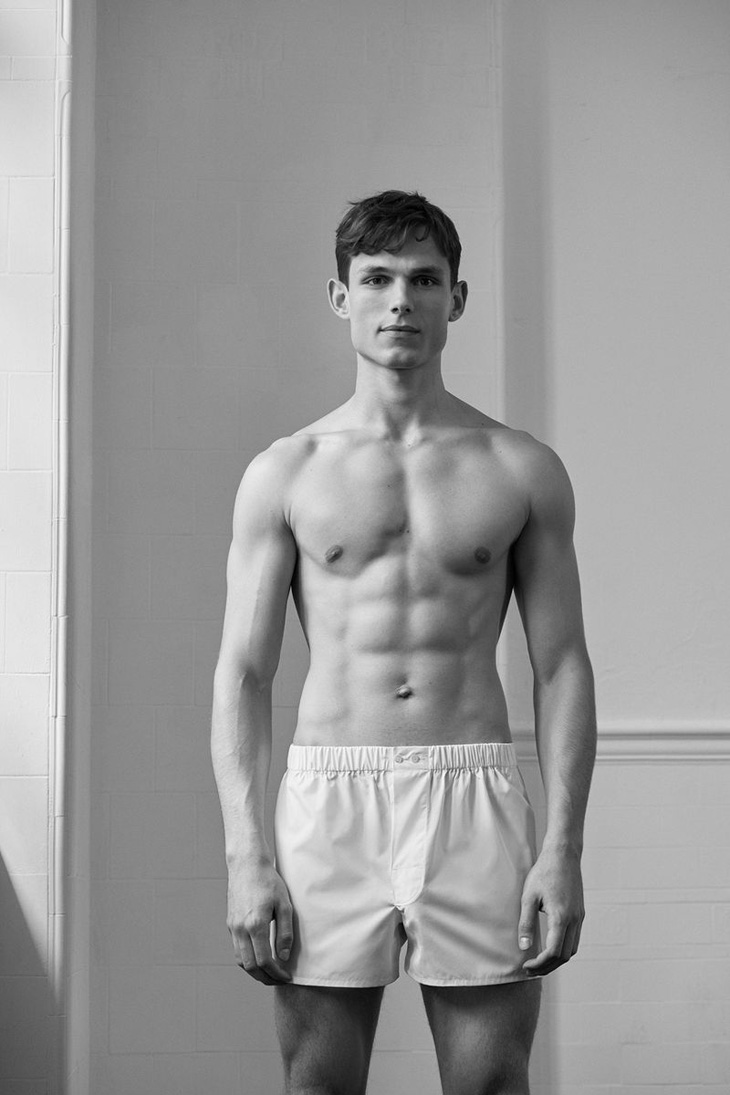 Adrian Sotiris Models Sunspel Fall Winter 2019 Underwear Collection