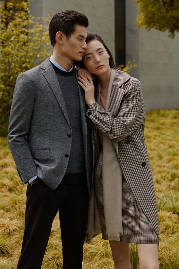 Qiang Li Models Erdos Fall Winter 2020 Collection
