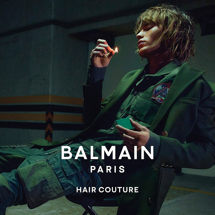 Jordan Barrett is the of Balmain Hair Couture Fall Winter 2021