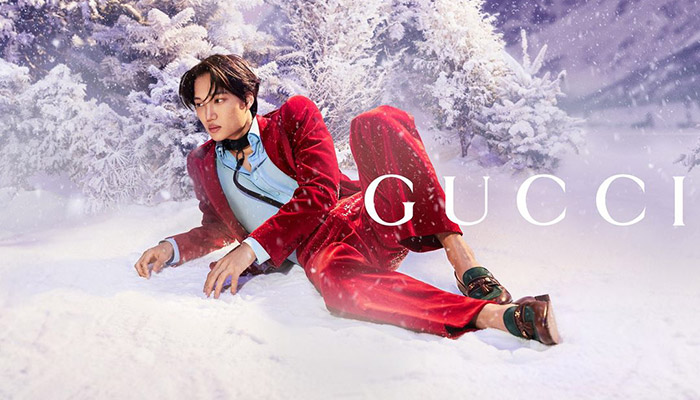 K-pop star KAI Models Key Looks from GUCCI ARIA Collection
