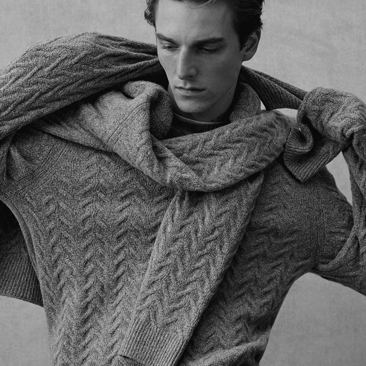 Quentin Demeester Models Massimo Dutti Winter 2021.22 Knitwear Looks