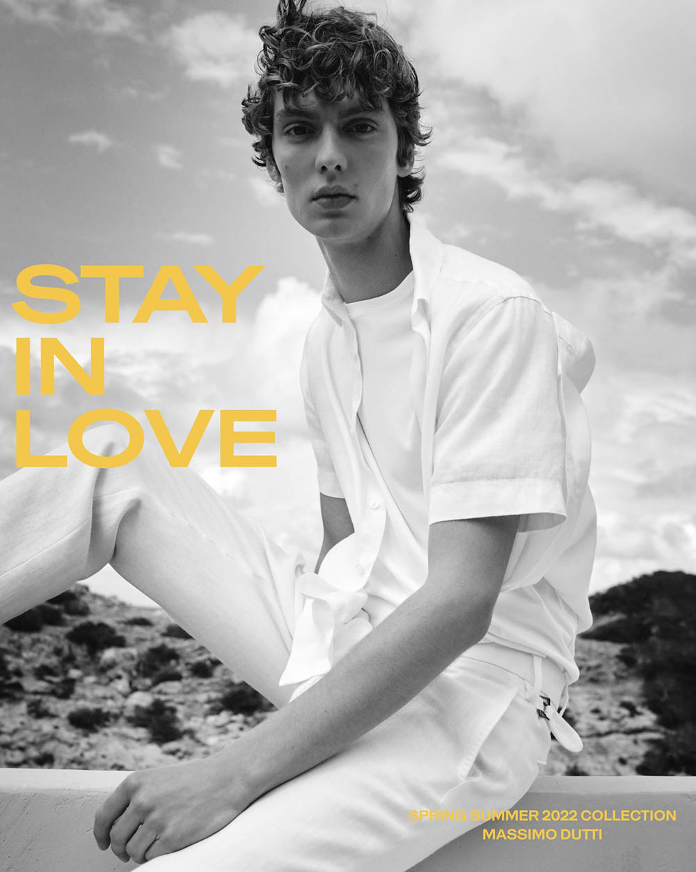 Leon Dame Models Massimo Dutti Linen Spring Summer 2022 Collection