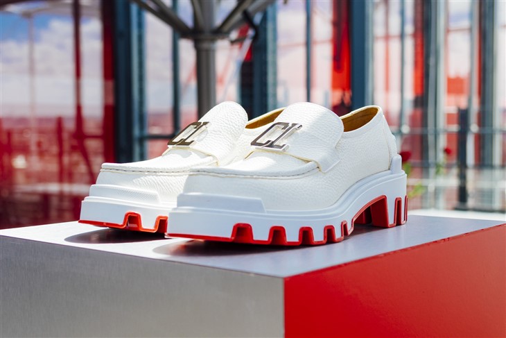 Christian Louboutin White Aurelien Donna Leather Sneakers Golden