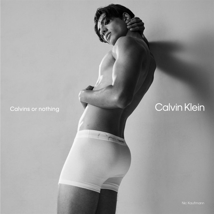 Nic Kaufmann Poses for CALVIN KLEIN Calvins or Nothing Campaign - Male  Model Scene