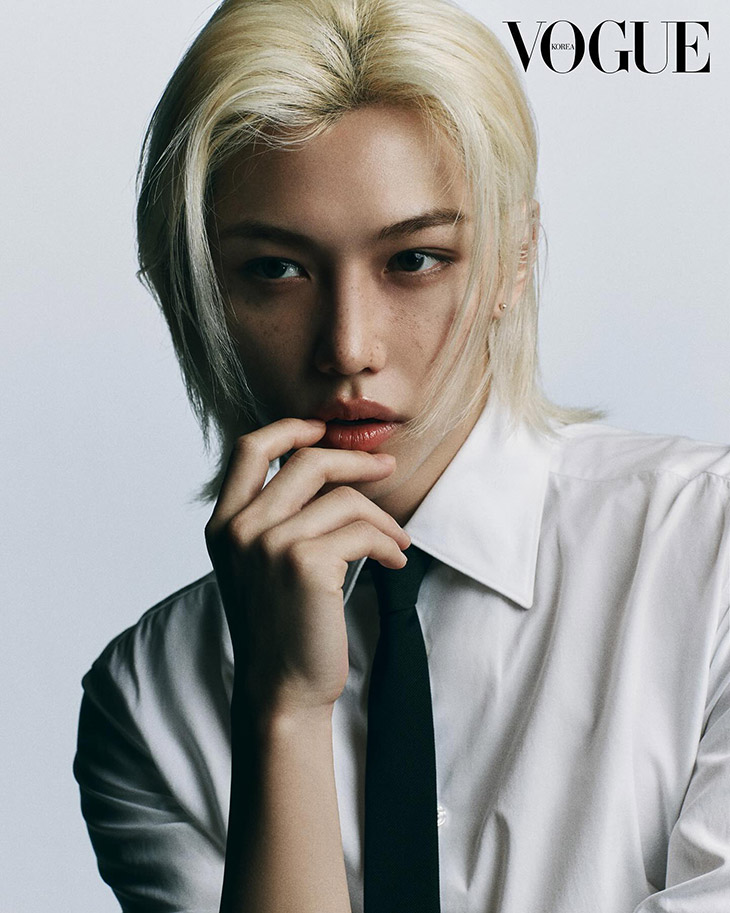 Stray Kids Member Felix Poses for Vogue Korea February Issue