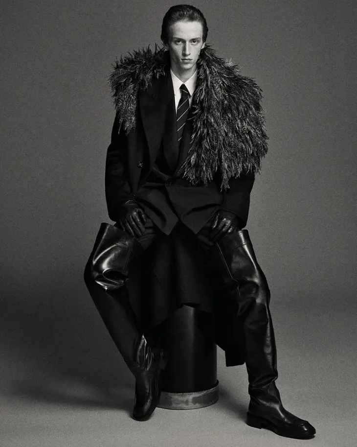 A Measured Cast of Models in Saint Laurent Fall 2025 Lookbook